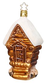 Snow Covered Log Cabin<br>Inge-glas Ornament